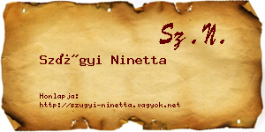 Szügyi Ninetta névjegykártya